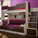 Bunk bed for children with sofa