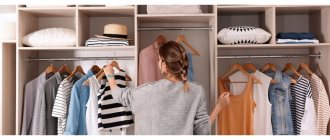 Wardrobe for pumping: 15 tips for storing clothes and shoes