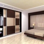 Built-in wardrobe for clothes in the bedroom